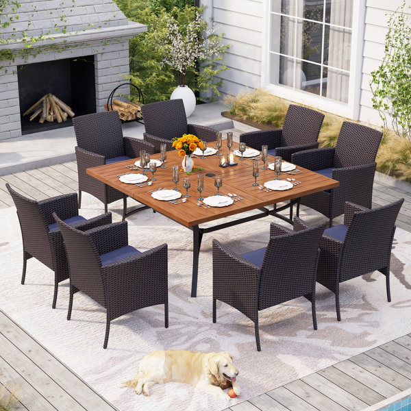 Lark Manor Ballarat 8 Person Square Outdoor Dining Set with Cushions & Reviews Wayfair